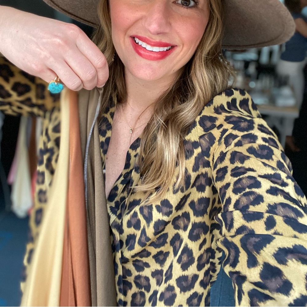 Mango Leopard Print Blouse